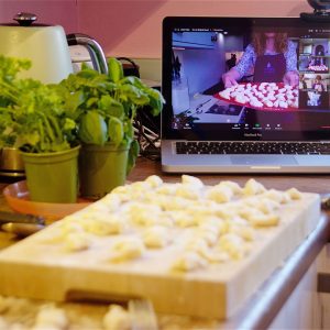 Zoom online cooking lesson