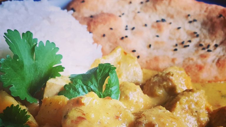 Korma and naan